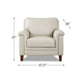 Westcott Leather Chair Beige Memory Foam Genuine Leather