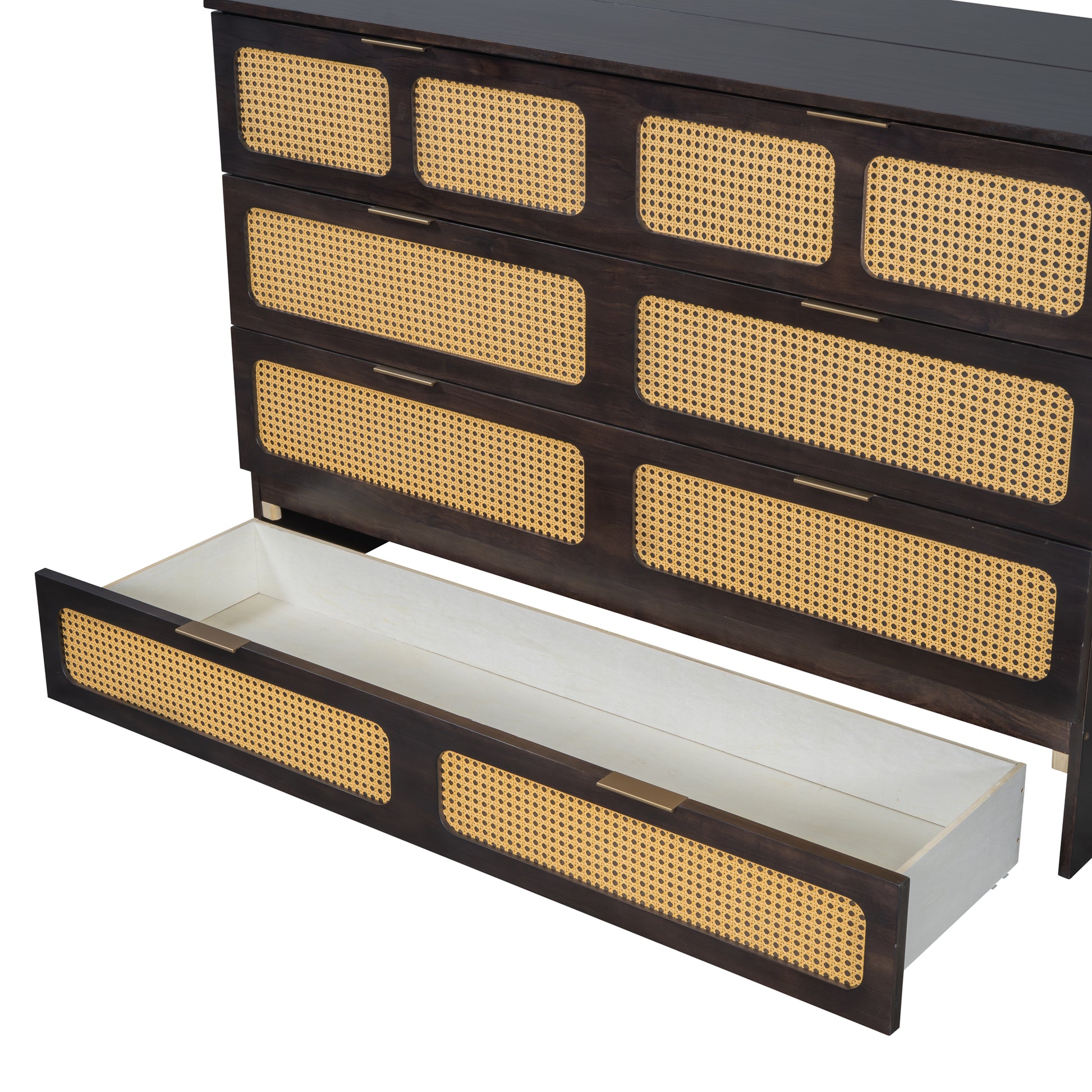 Queen Murphy Bed With Large Drawers,Espresso Queen Espresso Plywood