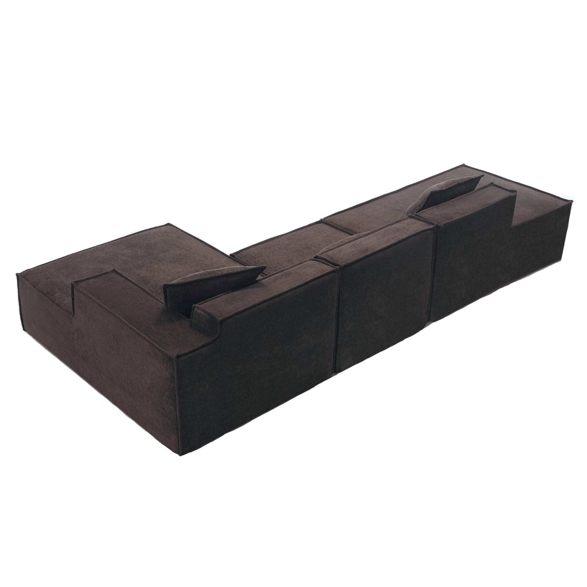 Modular Combination Living Room Sofa Set, Modern Minimalist Sofa, Free Installation Sofa, L Shaped, Italian Minimalist Tofu Block Sofa,Right Hand Facing, Terrycloth Fabric,Dark Brown Dark Brown Polyester Primary Living Space Soft Modern Polyester 3 Seat