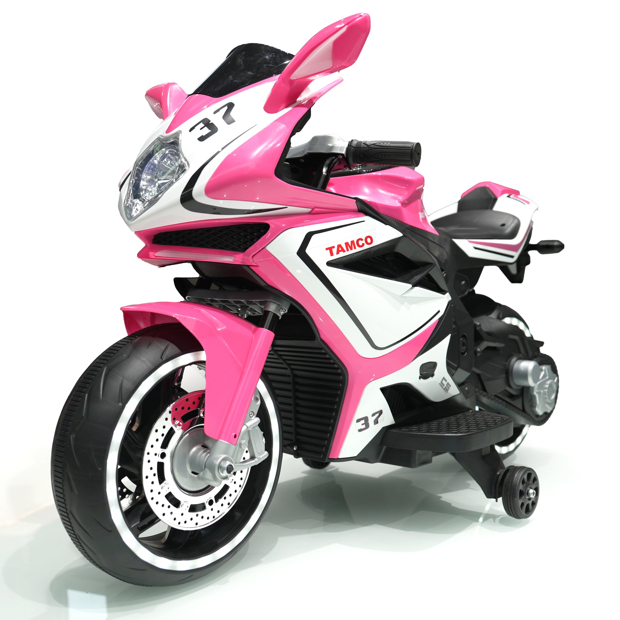 Tamco Electric Motorcycle 12V Kids Toys Motorcycle Kids Electric Car Electric Ride On Toys For 3 4 5 6 Years Boys Girls With Training Wheels Manual Throttle Lightting Wheels Pink 50 99 Lbs Plastic Indoor & Outdoor Use