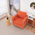 Swivel Barrel Chair For Living Room,360 Degree Swivel Club Modern Accent Single Sofa Chair, Small Leisure Arm Chair For Nursery, Hotel, Bedroom, Office Orange Primary Living Space Modern Linen