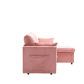 United We Win Furniture, Modular L Shaped Sofa, Modular Long Sofa With Reversible Chaise Lounge, Sofa Bed, Sleeper Sofa, Modular Sofa Combination With Storage Seats. Pink Velvet 3 Seat