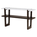 Retro Elegant Console Table With Marble Effect Top And Versatile Storage Solutions For Entryway And Living Room Espresso Espresso Solid Wood Mdf