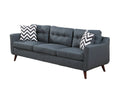 Modern Cozy Sofa Loveseat W Pillows 2Pc Sofa Set Blue Gray Polyfiber Couch Tufted Cushions Living Room Blue Gray Primary Living Space Firm Tufted Back Contemporary,Modern Pine Square Arms Linen Blend,Pine,Plywood 5 Seat