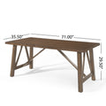 Dining Table Antique Brown Solid Wood Mdf