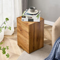 Compact Mdf Coffee Table: 11.8X11.8X19.6 Inches, Stylish Texture Design Wood Mdf