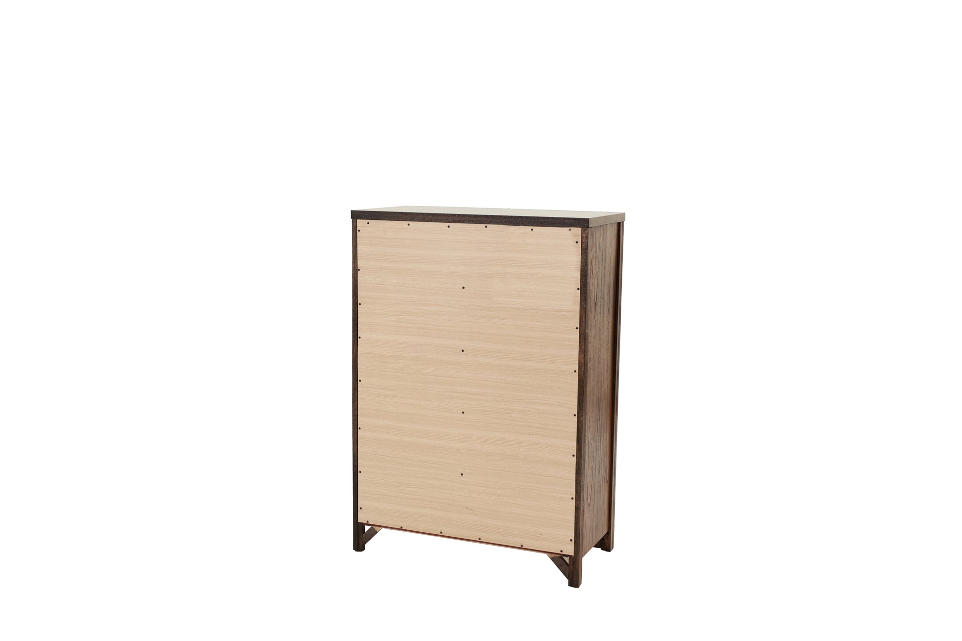 Oak Finish 1Pc Chest Of Drawers Wooden Texture 5X Drawers Storage Bedroom Furniture Oak Bedroom Contemporary,Modern,Transitional Rubberwood Particle Board Mdf,Rubber Wood