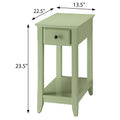 Light Green Accent Table With Bottom Shelf Light Green Primary Living Space Transitional Drawers Rectangular Wood