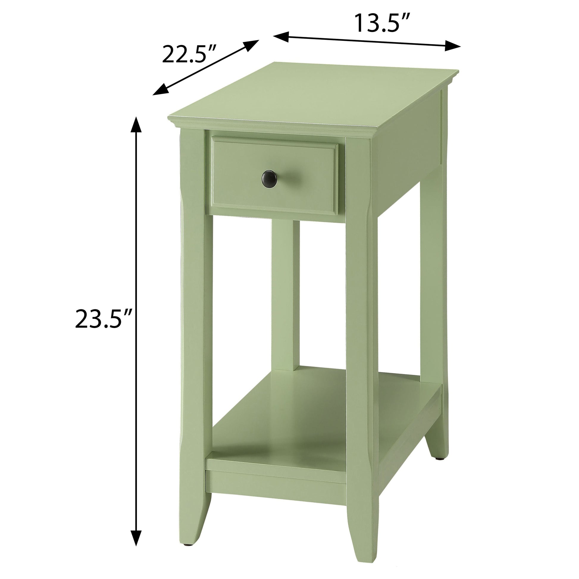 Light Green Accent Table With Bottom Shelf Light Green Primary Living Space Transitional Drawers Rectangular Wood