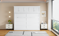 Queen Size Murphy Bed Wall Bed With Top Cabinets,White Queen White Plywood