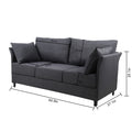Modern Detachable Sofa 3 Seater Sofa Couches With Metal Frame For Living Room Apartment Bedroom,Linen,Dark Gray Dark Gray Linen 3 Seat