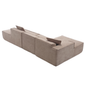 Modular Combination Living Room Sofa Set, Modern Minimalist Sofa, Free Installation Sofa, L Shaped, Italian Minimalist Tofu Block Sofa, Left Hand Facing,Terrycloth Fabric, Light Brown Light Brown Polyester Primary Living Space Soft Modern Polyester 3