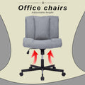Armless Desk Chairs With Wheels Office Chair Vanity Chair With Technical Cloth Adjustable Swivel Computer Task Chairs For Home Base, Bedroom,Pink Gray Gray Polyester Blend