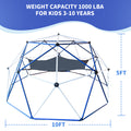 10Ft Climbing Dome For Kids Jungle Gym Apply To Park Dome Climber With Hammock Playground Equipment Colorful 200 Lbs & Over Modern 5 To 8 Years Metal Outdoor