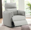 Sagen Glider Recliner W Swivel, Gray Leather Aire Lv01880 Gray Leather