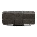 Plush Modern Design Living Room Reclining Sofa Gray Microfiber Upholstery Solid Wood Frame Furniture 1Pc Gray Microfiber Wood Primary Living Space Modern Plywood,Solid Wood 3 Seat