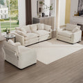 Warm And Cozy Sofa Set With Soft Cushions And Pillows, Home Theater Style Sofa Set Consisting Of One 2 Seater Sofas And Two Single Sofa In Light Beige Corduroy Fabric Beige Corduroy 4 Seat
