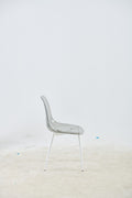 Dining Chair,Set Of 4,Metal Leg,Plastic Seat,Transparent Grey Grey Iron Plastic