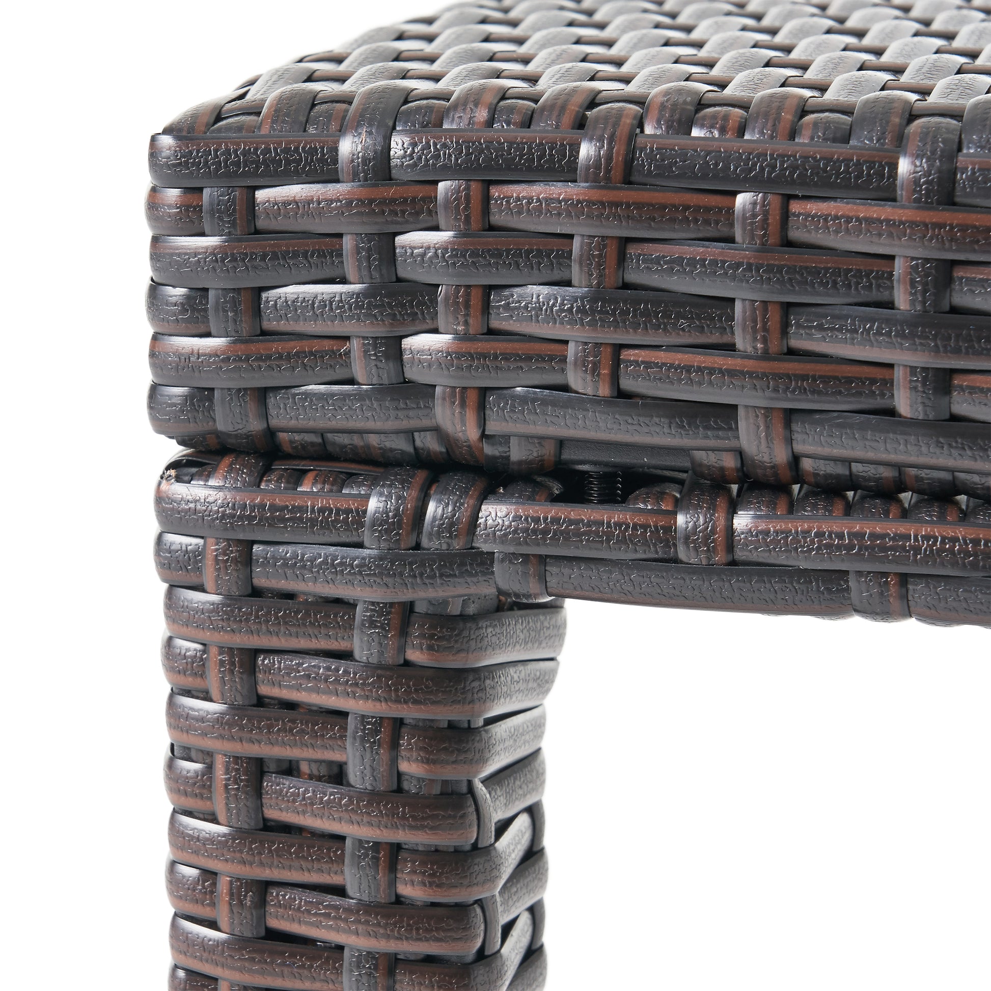 Rhode Island 7Pc Rectangular Table Brown Rattan