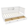 L Shaped Bed Frame With Drawer And And Bookcase,Corner Bed Wooden Captain Bed With Led Downlight And Usb Port For Small Room,Bedroom, Guest Room, Twin Size, White Box Spring Not Required Twin White Wood Bedroom Mid Century Modern,Modern Pine Bed Frame