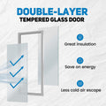 Commercial Refrigerator 2 Glass Door Reach In Cooler, Commercial Display Merchandiser Fridge, Capacity 17.1 Cuft, Etl Approved, Silver Silver Steel