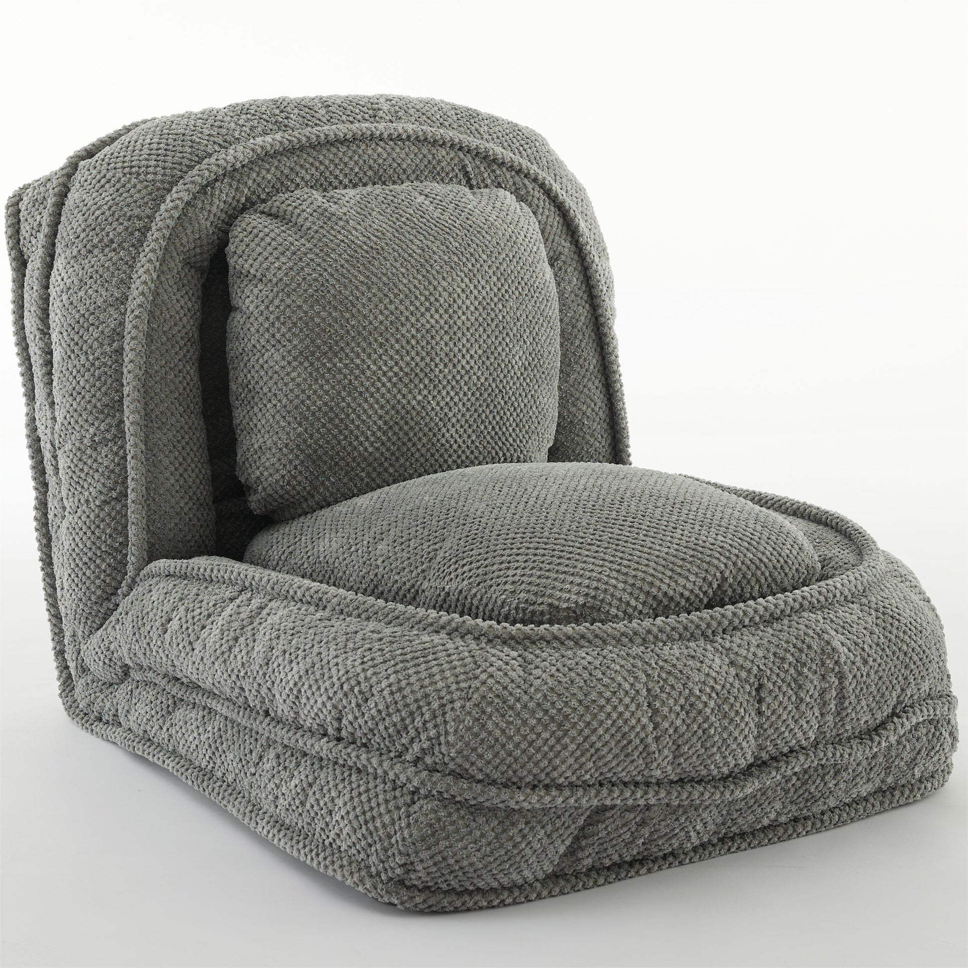 Human Dog Bed ,Lazy Sofa Couch ,5 Adjustable Position,Sit,Sleep,Fold,Suit To Put In Bedroom, Living Room ,Space Saving Design,Gray Gray Polyester Metal Primary Living Space Medium Soft Cushion Back