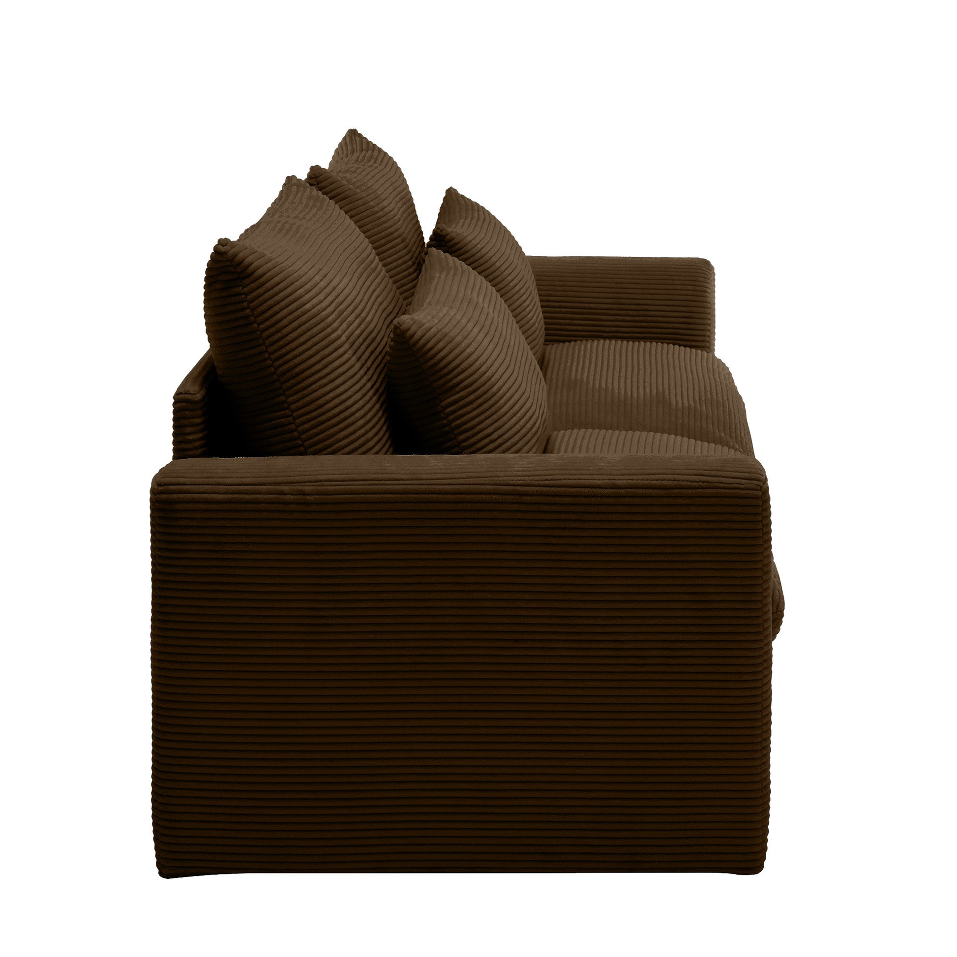 Modern Sofa 2 Seater Corduroy Fabric Sofa With Armrests For Apartment Living Room, Brown Brown Corduroy 2 Seat