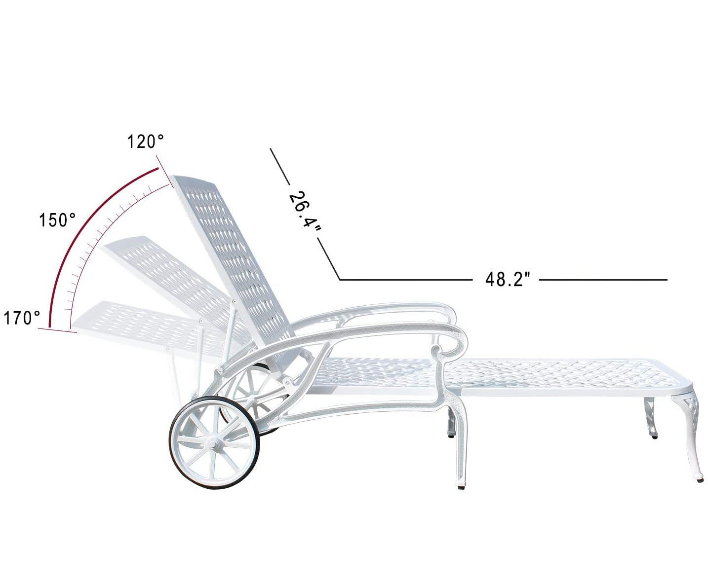 Aluminium Cast Lounge Chair 2Pcs White White Aluminium