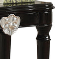 Black End Table With Turned Legs Black Primary Living Space Rubberwood Rectangular Wood