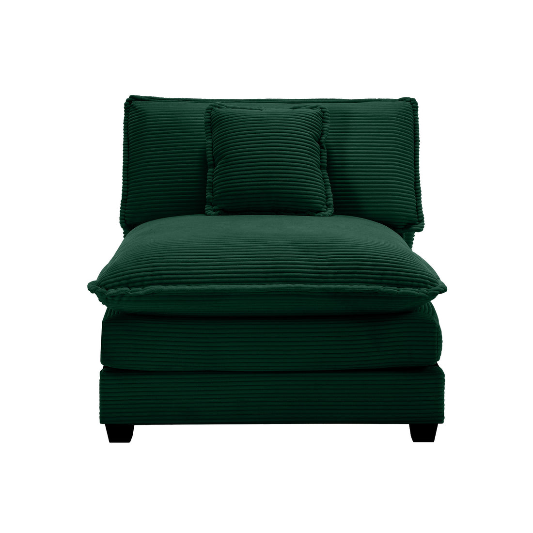 Armless Deep Seat Corduroy Single Sofa, Can Be Used With Combined With Alternative Armrest And Combined With Alrmess 2 Seater Sofas ,Green Corduroy Fabric Green Corduroy 1 Seat