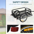 Aosom Bike Cargo Trailer For Hefty Loads, Foldable Compact Storage, Universal Hitch, Bike Wagon Bike Trailer Bicycle Cargo Trailer Bike Attachment With 16