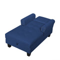 Chaise Lounge Indoor Sleeper Sofa Bed Chair Upholstered Lounge Chair For Bedroom Living Room With Rivets Blue Blue Corduroy