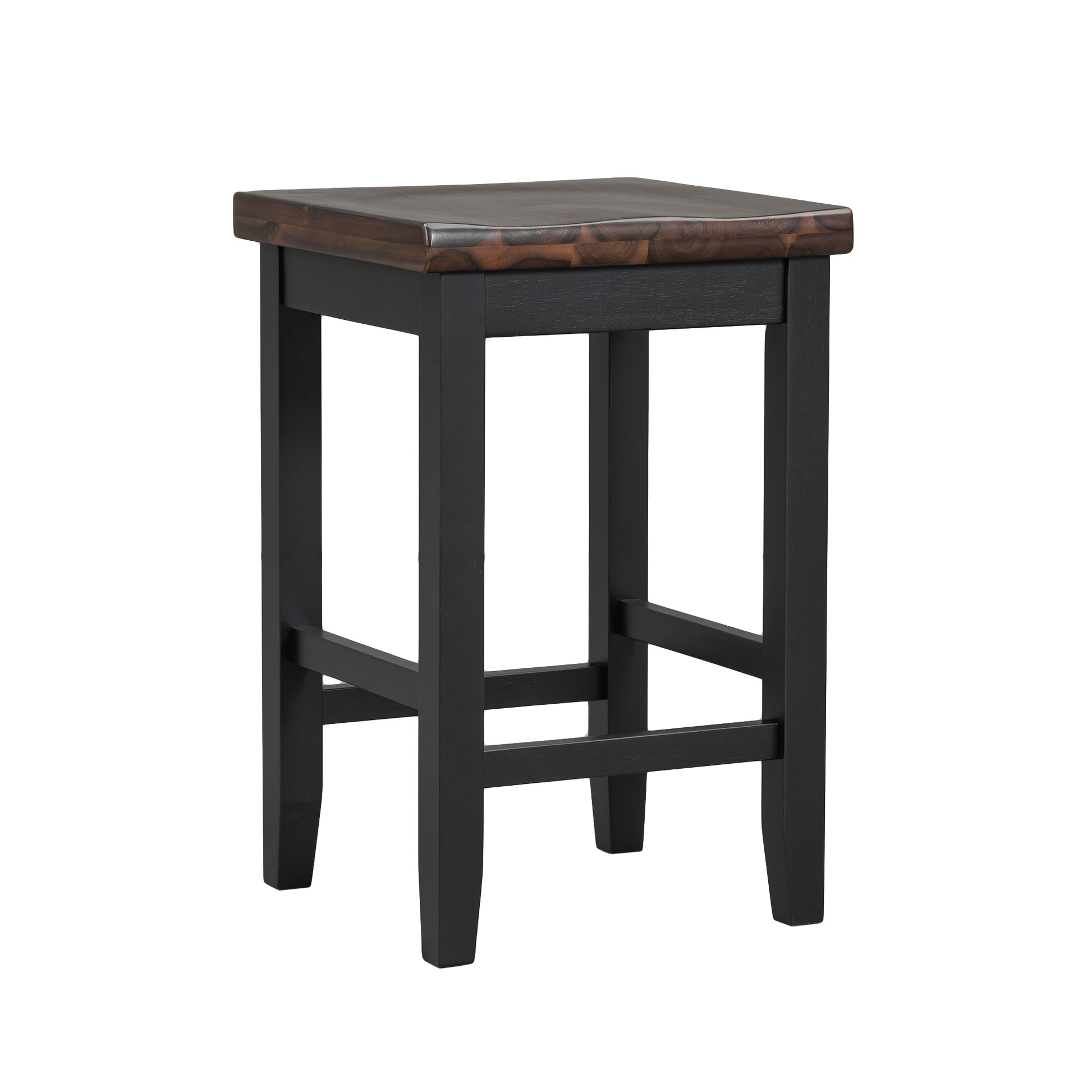 Farmhouse Rustic 3 Piece Counter Height Wood Dining Table Set With Cabinet,2 Storage Drawers And 2 Stools For Small Places,Black Cherry Wood Wood Cherry Seats 2 Wood Dining Room Farmhouse Rubberwood Rectangular Foam Solid Wood