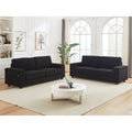 86.5 Inch Sofa Couch Deep Seat Sofa With Two Storage Spaces, T Pyce Charging Portsusb Charging Ports & 2 Cup ,Corduroy 3 Seater Couch, Modern Sofas For Living Room Black Foam Corduroy 3 Seat