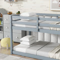 Solid Woodensolid Rubber Wooden Twin Over Twin Loft Bed With Ladder ,Upper And Bottom Bed Platforms Crafted With Strengthened Slats ,Grey Twin Grey Rubber Wood