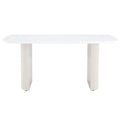 Cream Style Mdf White Dining Table.It Is A Furniture With A Warm And Soft Appearance, Suitable For Creating A Comfortable And Friendly Dining Environment, Suitable For Kitchens, Dining Rooms,Etc. White Mdf