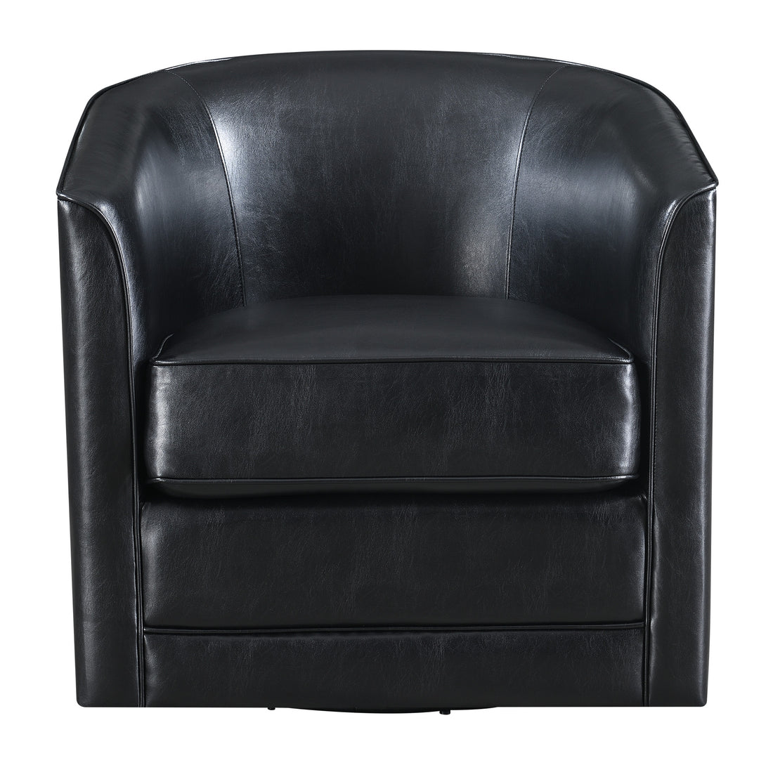 Little Black Swivel Accent Chair Black Foam Engineered Wood