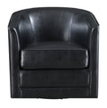 Little Black Swivel Accent Chair Black Foam Engineered Wood