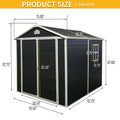 6X8Ft Resin Outdoor Storage Shed Kit Perfect To Store Patio Furniture,Black Black Plastic