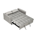 55 Inches Grey Modern Velvet Sofa, Seating Sofa With Backrest, Soft And Comfortable Living Room Furniture, 3 In 1 Convertible Sofa Bed For Living Room Bedroom Gray Velvet 2 Seat