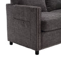 United Modern Chenille Fabric Loveseat, 2 Seat Upholstered Loveseat Sofa Modern Couch Dark Gray Chenille 2 Seat