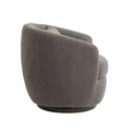 Upholstered Swivel Barrel Armchair With Storage Modern Living Room Side Chair For Bedroom Office Reading Spaces Teddy Fabric Grey Grey Foam Upholstered