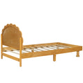 Kids Cookie Shaped Bed Frame For Boys & Girls,Twin Size Platform Bed, Walnut Box Spring Not Required Twin Walnut Wood Bedroom Contemporary,Cute,Modern Bed Frame Wood