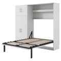 Full Size Murphy Bed With Lockers And Wardrobes, White Box Spring Not Required Full White Murphy Solid Wood Mdf