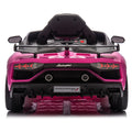 12V Kids Ride On Car W Parents Remote Control,Licensed Lamborghini Aventador Xago,Hydraulic Pressure Door,Slow Start,Early Education,Bluetooth,Adjustable Volume,Mp3,Usb,Led Lights For Kids Aged 2 4. Pink 50 99 Lbs Polypropylene