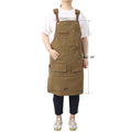 Long Heavy Duty Canvas Tool Apron, Carpenter Aprons, Woodworking Aprons, Carpenters 16 Oz ,Fully Adjustable To Comfortably Fit Men And Women ,Not Waxed Brown Canvas