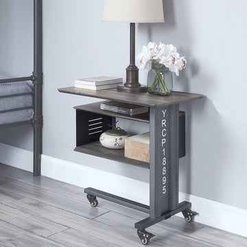 Gunmetal Accent Table And Wall Shelf Set Gunmetal Primary Living Space Contemporary Shelves Rectangular Metal