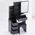 Small Size Left Bedside Cabinet Vanity Table Cushioned Stool, Extra Large Sliding Mirror, Multi Layer, High Capacity Storage Fashionable Dresser, Suitable For Small Space, Epa,Gcc,Ul Certificate