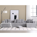 Arrived 131'' Modular Sectional Couch, U Shaped Sofachaise Lounge, Striped Fabric,Upholstered 4 Seater Couch For Living Room, Bedroom, Free Combination Sofa Corduroy , Gray Gray Polyester Primary Living Space Soft Modern Square Arms Foam Upholstered 4