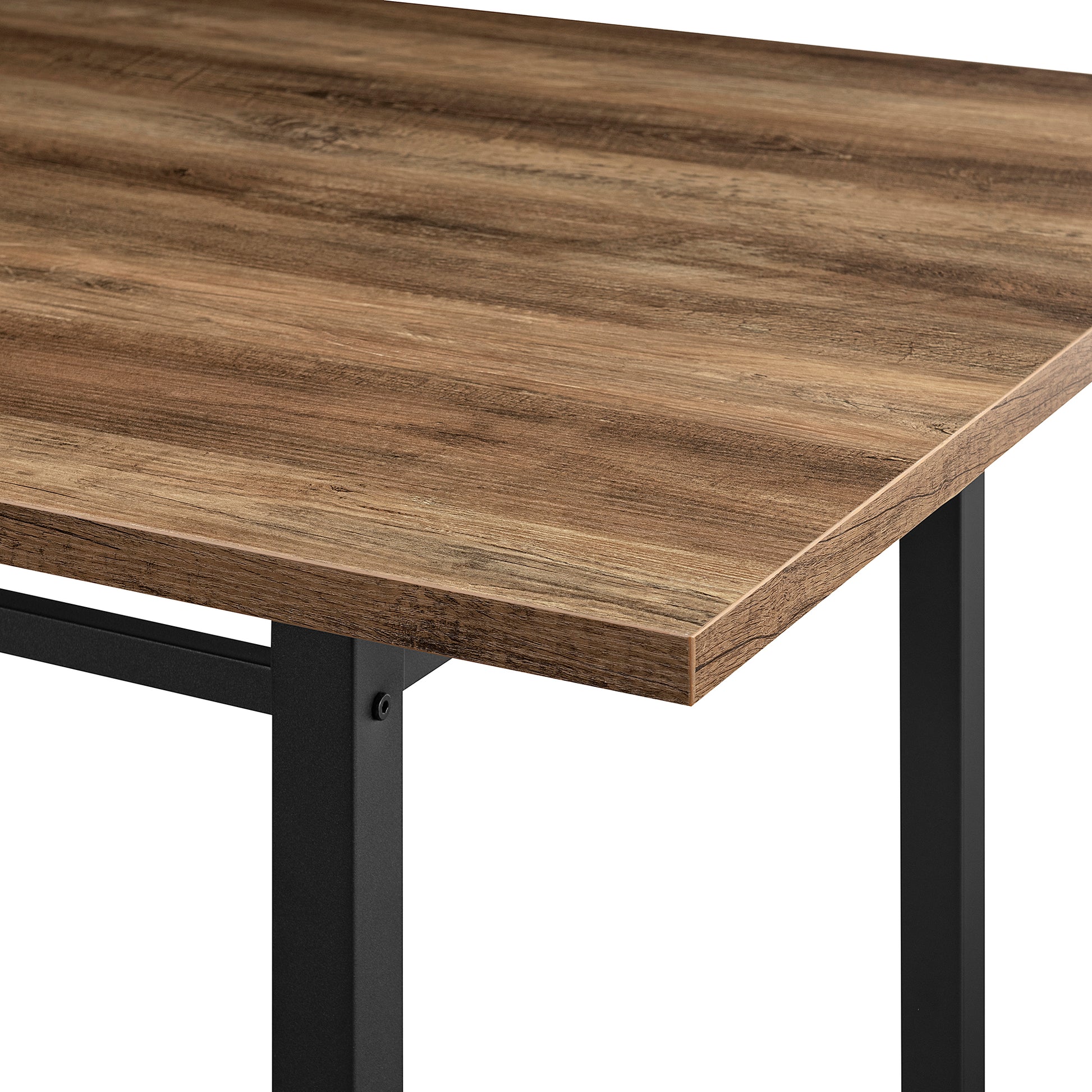 Modern Industrial Metal And Wood 10015 Inch Rectangle Dining Table Rustic Oak Oak Mdf Mdf
